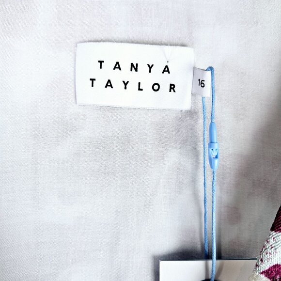 Tanya Taylor Blaire Brushstroke Coral Araucana Wrap Dress, Sz 16, NWT - Picture 8 of 11